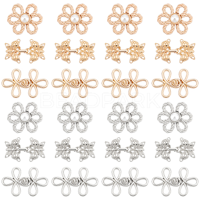 24 Sets 6 Style Alloy Snap Lock Clasps FIND-PH0005-36-1