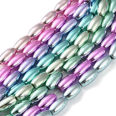 Electroplated Synthetic Magnetic Hematite Beads Strands G-C248-I01-6x12mm-1