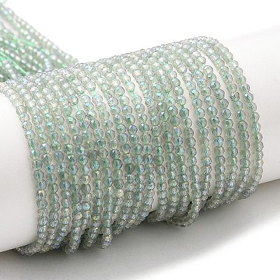 Electroplate Transparent Glass Beads Strands X-GLAA-H021-01A-FR07-1