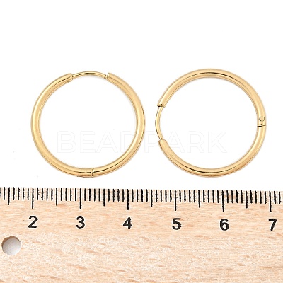 Ion Plating(IP) 304 Stainless Steel Huggie Hoop Earrings EJEW-F111A-25mm-G-1