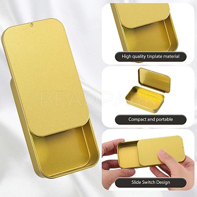 6Pcs Slide Top Tinplate Trinket Storage Boxes CON-SP0001-23D-1