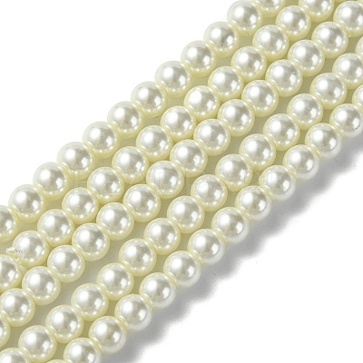 Eco-Friendly Dyed Glass Pearl Round Beads Strands HY-A008-6mm-RB011-1
