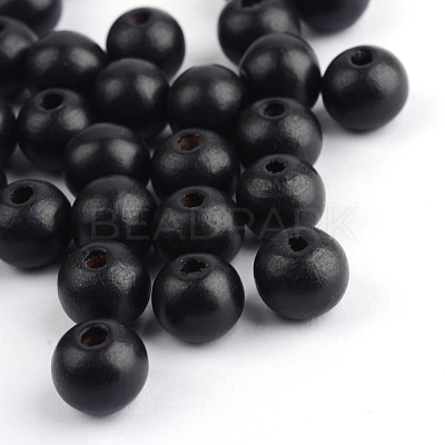 Dyed Natural Wood Beads WOOD-S662-9x10mm-06-1