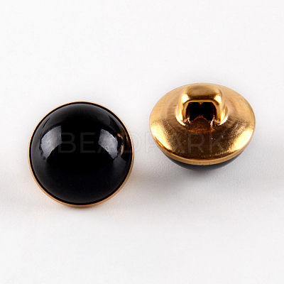 1-Hole Brass Resin Button LS-BUTT-WH0015-35J-1