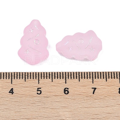 Frosted Transparent Acrylic Beads OACR-P029-04B-05-1