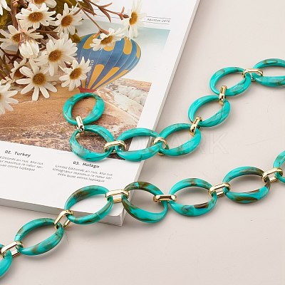 Handmade Imitation Gemstone Style Acrylic Chains AJEW-JB00979-02-1
