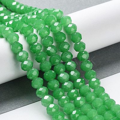 Baking Paint Imitation Jade Glass Bead Strands X-DGLA-A034-J6MM-A10-1