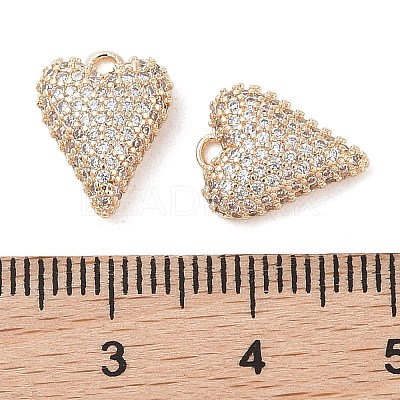 Brass Micro Pave Clear Cubic Zirconia Pendants KK-S388-01G-01-1