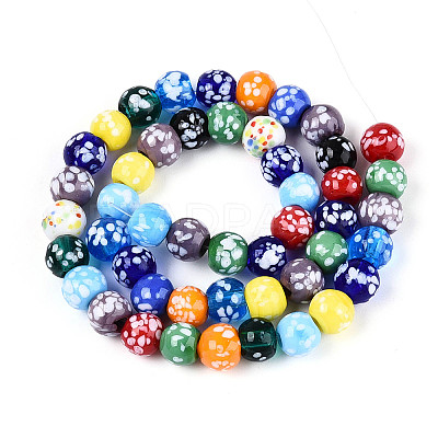 Mixed Styles Glass Enamel Beads Strands GLAA-N061-08-1