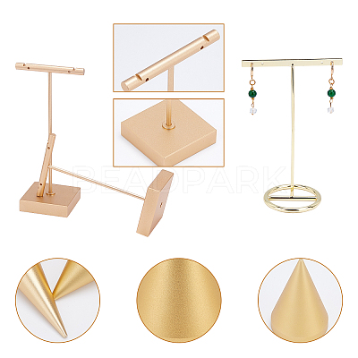 4 Sets 4 Styles Metal Earring Display Stand Sets EDIS-FG0001-37-1