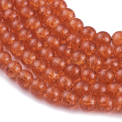 Crackle Glass Round Beads Strands X-CCG-Q001-8mm-09-1