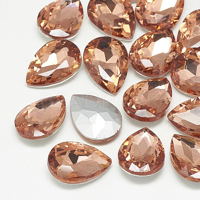 Pointed Back Glass Rhinestone Cabochons RGLA-T081-13x18mm-08-1