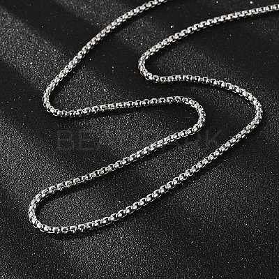 Tarnish Resistant 304 Stainless Steel Venetian Chain Box Chain Necklace Making X-STAS-A028-N031P-A-1