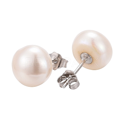 Valentine Presents for Her 925 Sterling Silver Ball Stud Earrings EJEW-D029-9mm-2-1