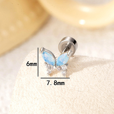 Butterfly Brass Pave Cubic Zirconia Cartilage Earrings FS-WGFCA2D-01-1