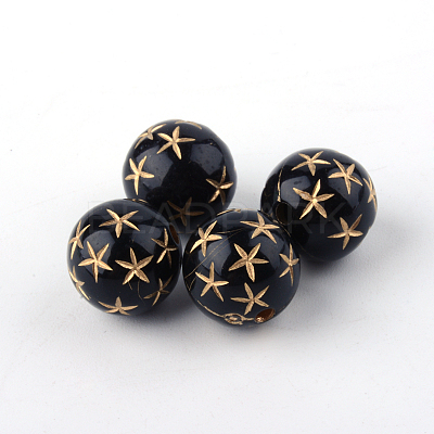 Round Plating Acrylic Beads PACR-Q102-197B-1