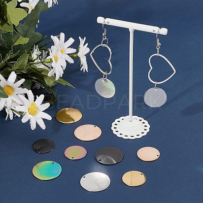 20Pcs 10 Style Ion Plating(IP) 304 Stainless Steel Charms STAS-UN0032-07-1