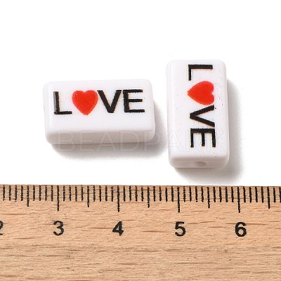 Spray Painted Opaque Acrylic Beads X-OACR-G029-01-1