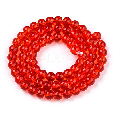 Transparent Glass Beads Strands X-GLAA-T032-T6mm-09-1