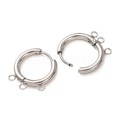 304 Stainless Steel Huggie Hoop Earring Findings STAS-D183-03A-P-1