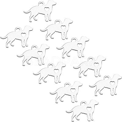 304 Stainless Steel Puppy Charms STAS-UN0003-82-1