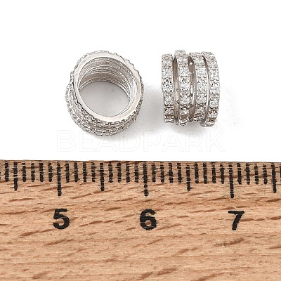 925 Sterling Silver Micro Pave Clear Cubic Zirconia European Beads SE-CBAF1B2-11P-1