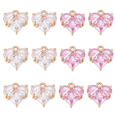 12Pcs 2 Colors Brass Charms KK-HY0004-08-1