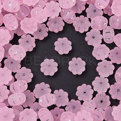 Frosted Transparent Acrylic Beads OACR-P029-03B-05-1