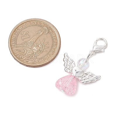 Heart Angel Acrylic Pendant Decorations HJEW-JM02538-01-1