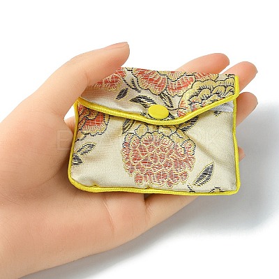 Rectangle Floral Embroidery Cloth Zipper Pouches ABAG-YW0001-03A-1