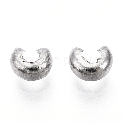 Non-Tarnish 304 Stainless Steel Crimp Beads Covers STAS-S117-011B-1
