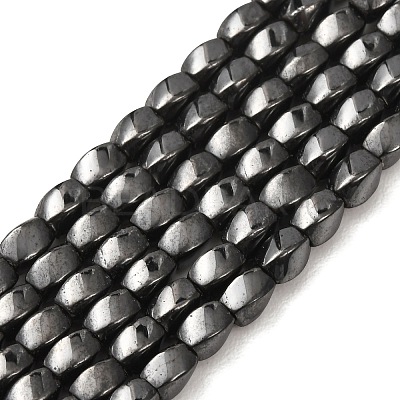 Grade AA Magnetic Synthetic Hematite Twist Bead Strands G-G644-A-09-1