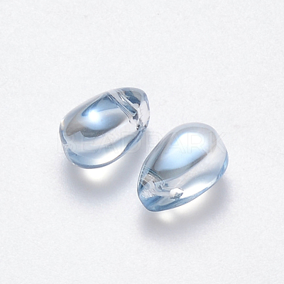 Transparent Spray Painted Glass Charms GLAA-R211-03-D04-1