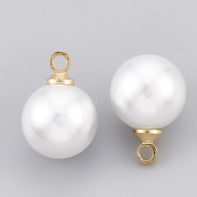 ABS Plastic Imitation Pearl Charms KK-T035-60-1