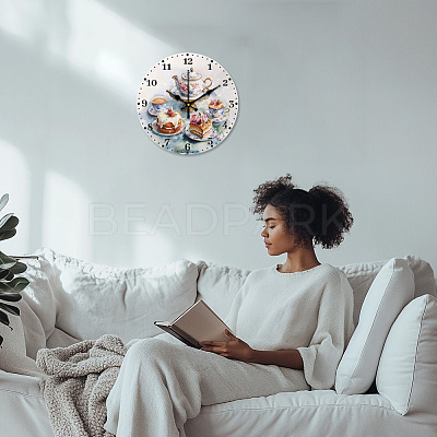 MDF Printed Wall Clock HJEW-WH0058-028-1