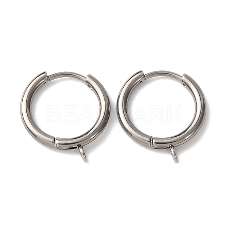 201 Stainless Steel Hoop Earring Findings STAS-D379-06C-P-1