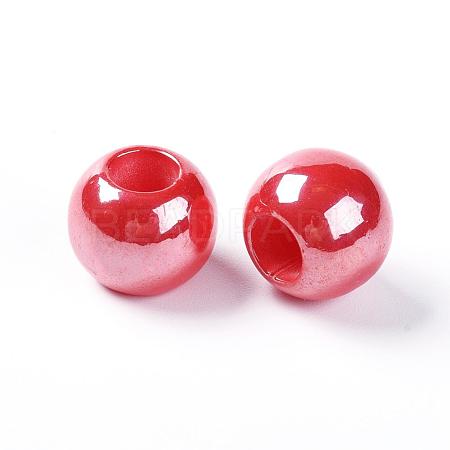 ABS Plastic Imitation Pearl European Beads OACR-L008-12mm-A04-1