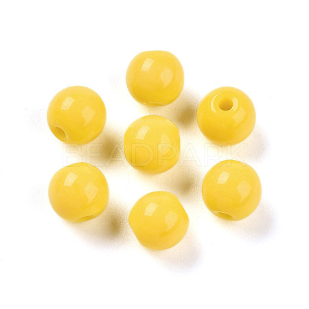 Opaque Solid Color Glass Beads GLAA-N007-6mm-A06-1