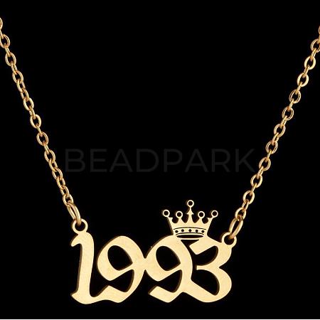 Crown Birth Year 201 Stainless Steel Pendant Necklaces for Women FS-WG4E8F2-14-1