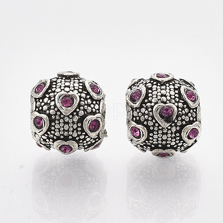 Antique Silver Plated Alloy European Beads X-MPDL-S067-16-1