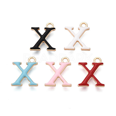 Rack Plating Alloy Enamel Pendants ENAM-T024-53X-G-1