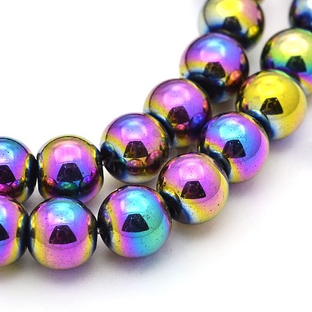 Electroplate Magnetic Synthetic Hematite Bead Strands G-J320-05-1