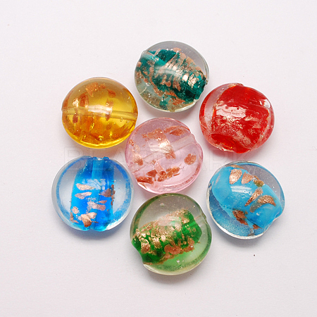 Handmade Gold Sand Lampwork Beads LAMP-S025-20mm-M-1