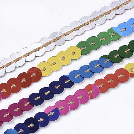 Eco-Friendly Electroplate Ornament Accessories Plastic Paillette Bead Strands PVC-T022-01-1