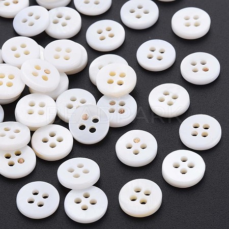 4-Hole Freshwater Shell Buttons BUTT-N018-042-1