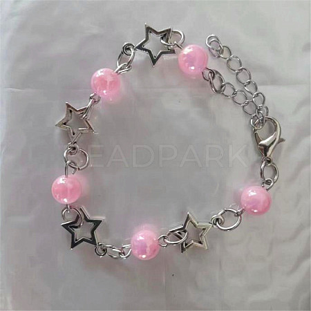 Punk Style Plastic Round Bead Link Bracelets FS-WGB9990-02-1