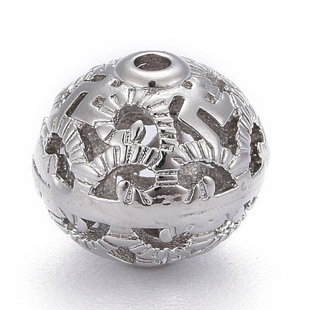 Brass Filigree Beads KK-P192-02P-1