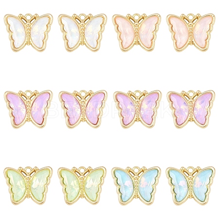 10Pcs Alloy Glass Pendants GLAA-YW0005-19-1