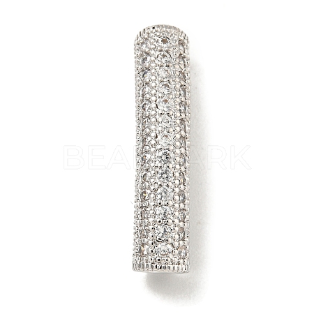 Brass Micro Pave Clear Cubic Zirconia Beads KK-G493-12P-01-1
