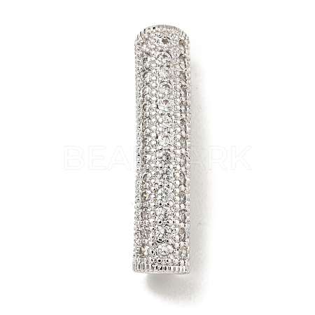 Brass Micro Pave Clear Cubic Zirconia Beads KK-G493-12P-01-1